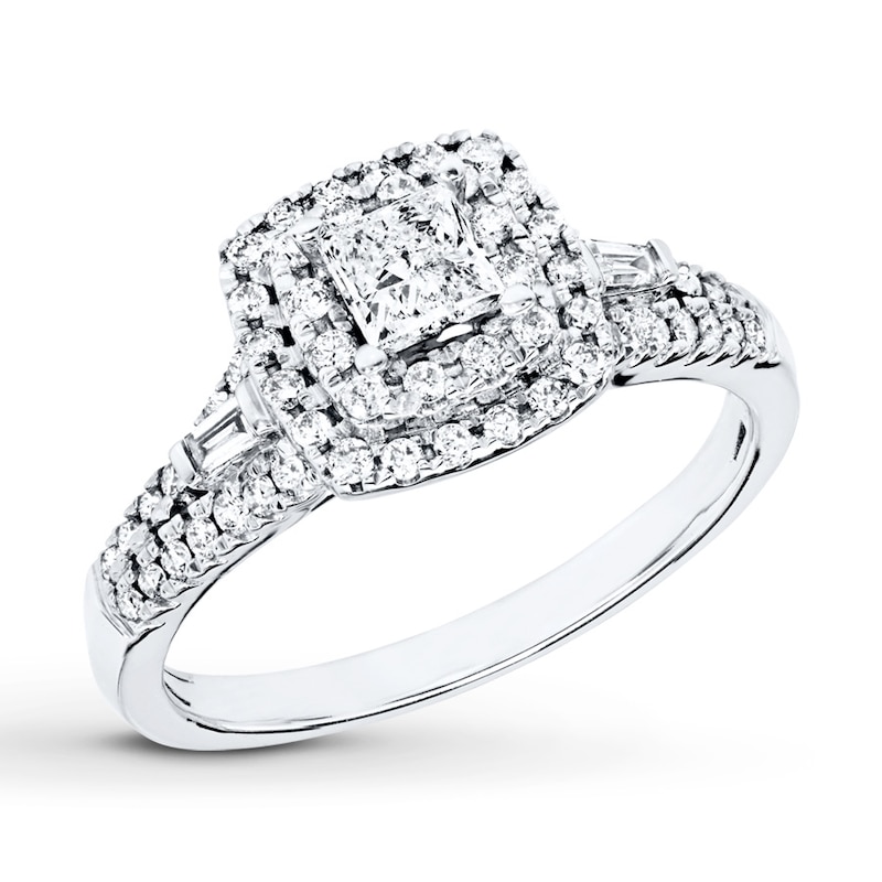 Ring 5/8 ct tw Diamonds White Gold Plated