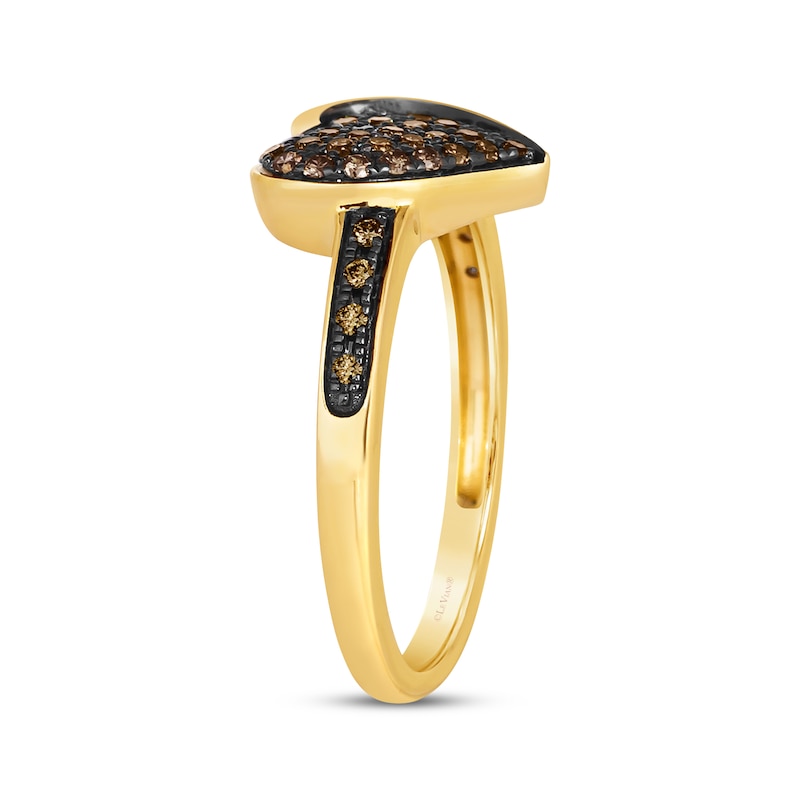 Godiva x Le Vian Diamond Heart Ring 1/3 ct tw Honey Gold Plated