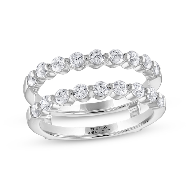 THE LEO Ideal-Cut Diamond Enhancer Ring 1 ct tw White Gold Plated