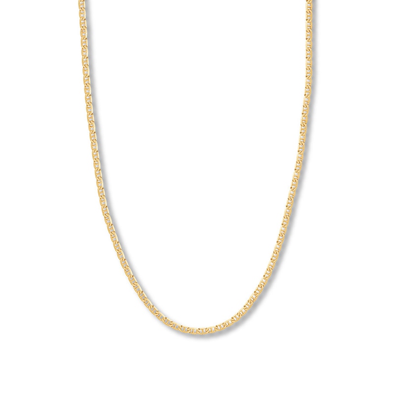 24" Solid Mariner Link Chain Yellow Gold Plated Appx. 3.7mm