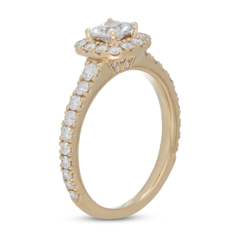 Neil Lane Diamond Engagement Ring 1-1/8 ct tw Princess & Round-cut Yellow Gold Plated