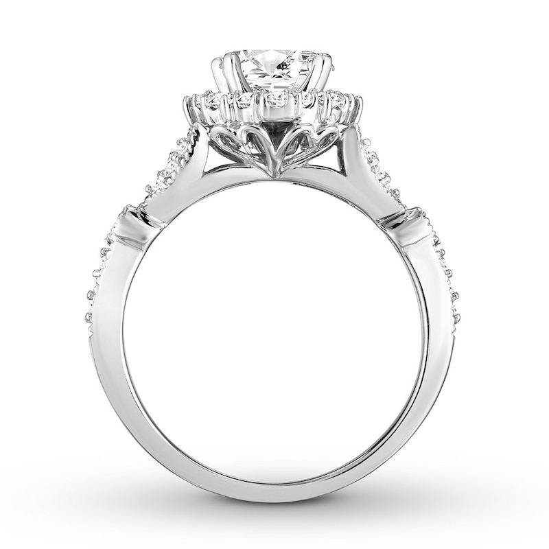 Diamond Bridal Set 1-1/2 ct tw Round-cut White Gold Plated