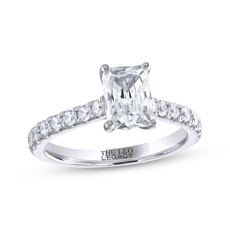 THE LEO Legacy Lab-Created Diamond Emerald-Cut Engagement Ring 1-7/8 ct tw White Gold Plated