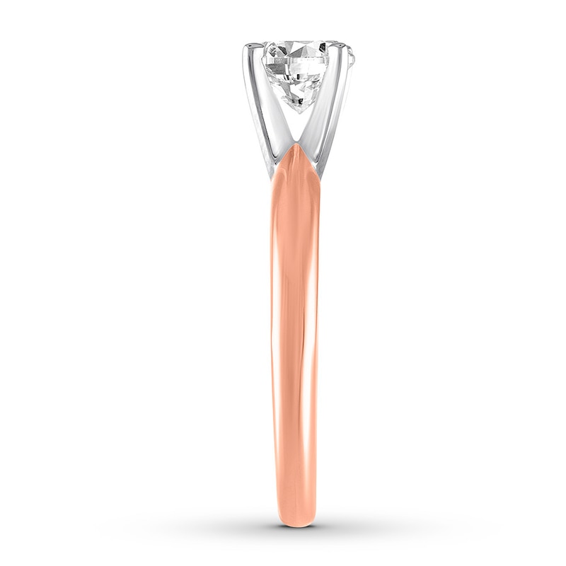 Certified Round Diamond Solitaire Ring 1 Carat Gold Plated