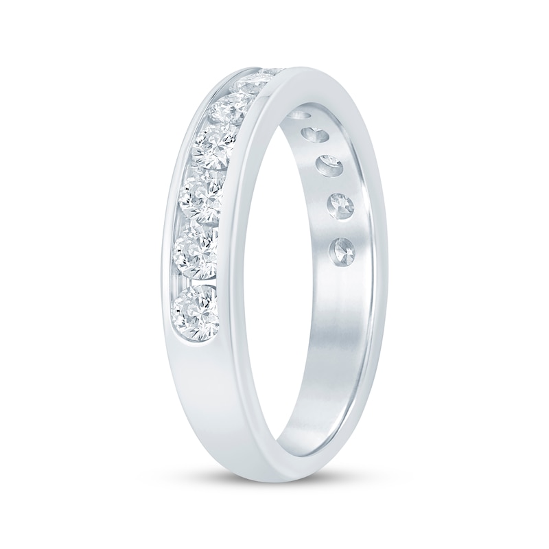 Round-Cut Diamond Anniversary Band 1 ct tw White Gold Plated