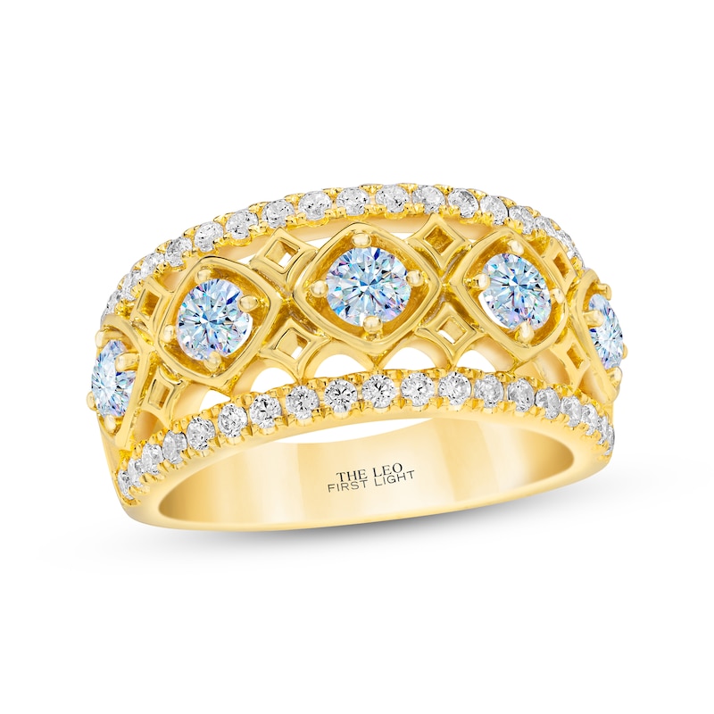 THE LEO First Light Diamond Round-Cut Anniversary Band 1-1/4 ct tw Yellow Gold Plated