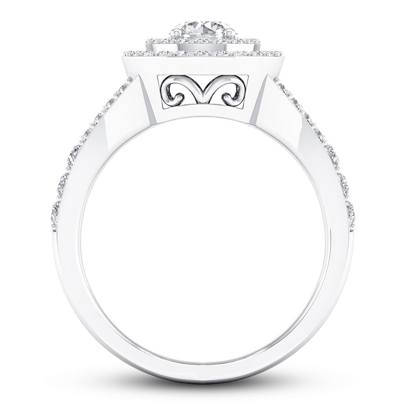 Certified Diamond Engagement Ring 3/4 ct tw White Gold Plated