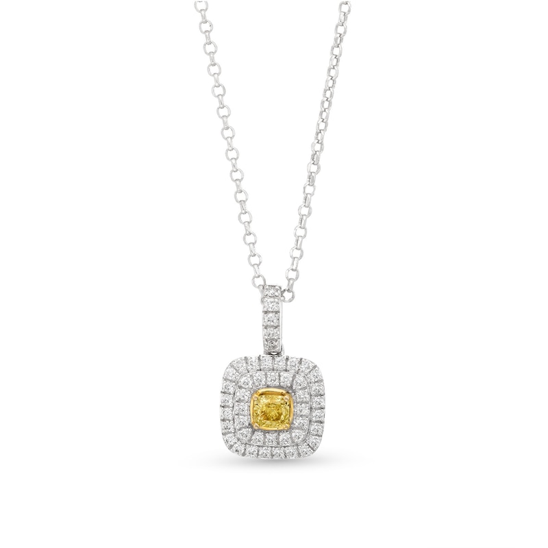 Le Vian Sunny Yellow Diamond Necklace 1/2 ct tw Two-Tone Gold Plated