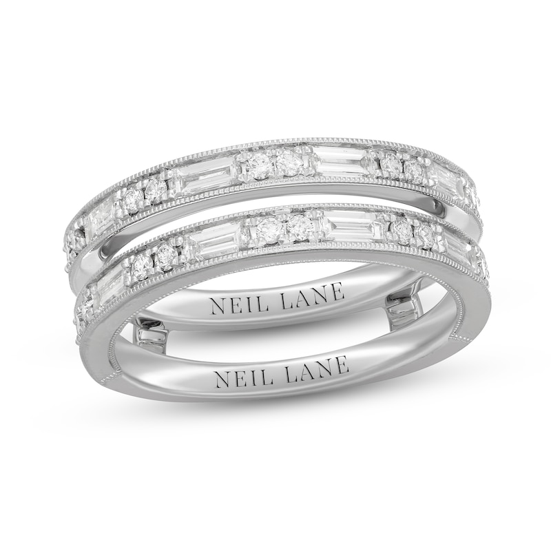 Neil Lane Diamond Enhancer Ring 1 ct tw Round & Baguette-cut White Gold Plated