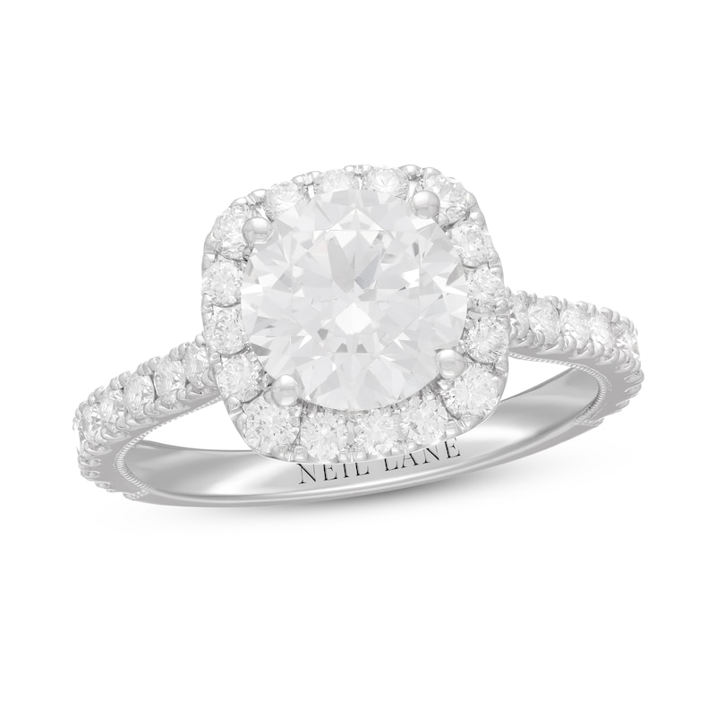 Neil Lane Diamond Engagement Ring 2-3/4 ct tw Round-cut White Gold Plated