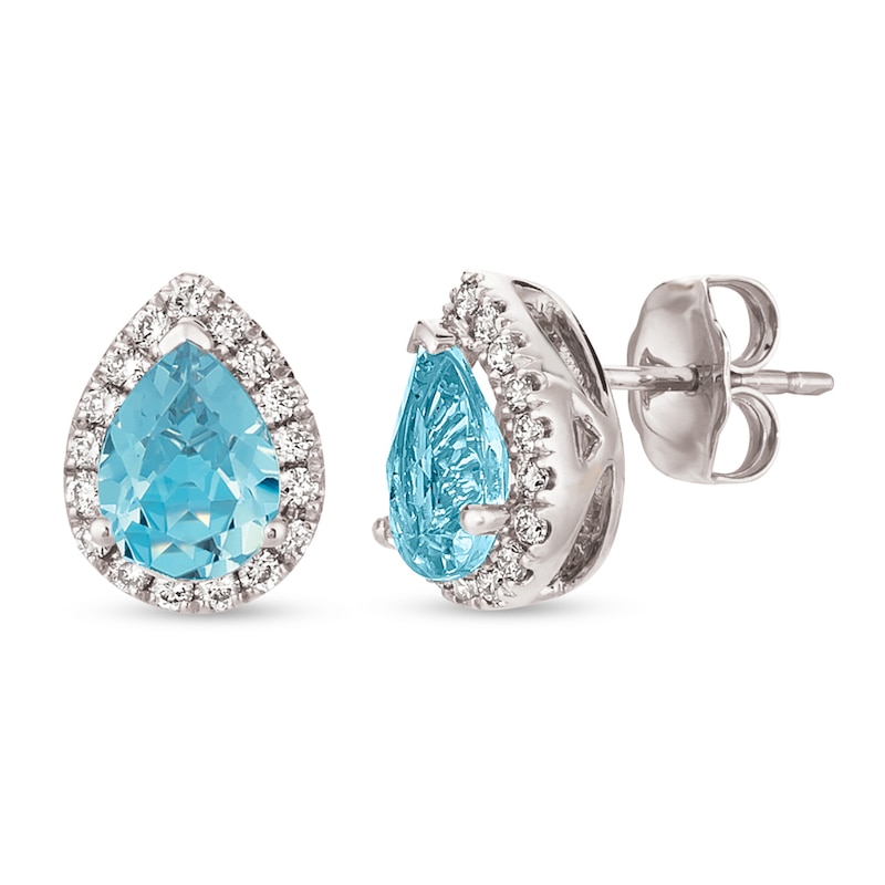 Le Vian Aquamarine & Diamond Earrings 1/4 ct tw Vanilla Gold Plated