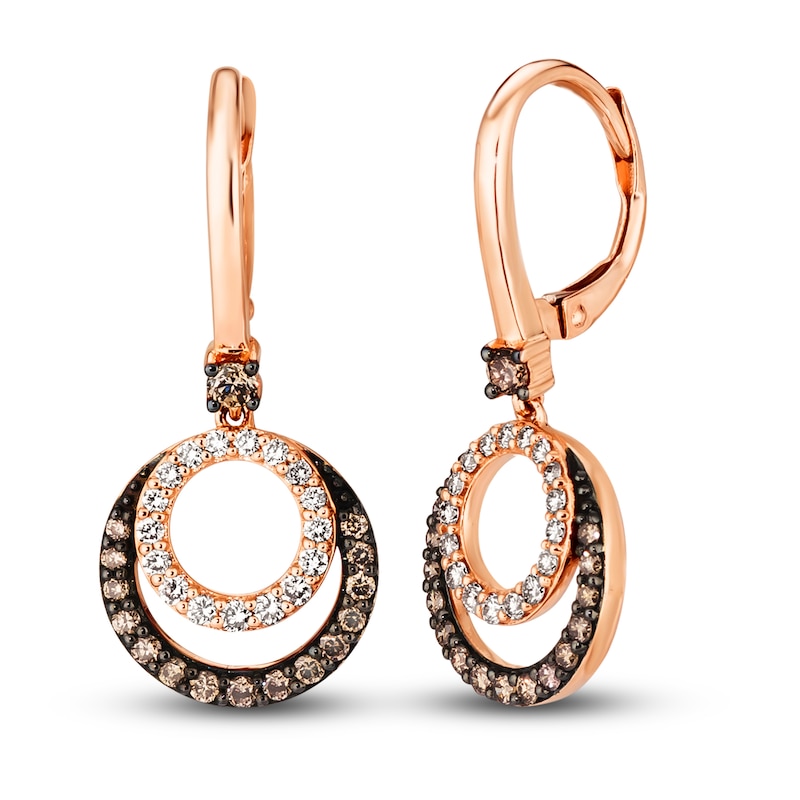 Le Vian Diamond Dangle Earrings 3/4 ct tw Diamonds Strawberry Gold Plated