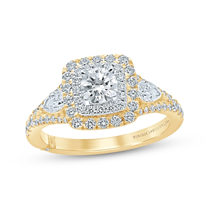 Monique Lhuillier Bliss Diamond Engagement Ring 1-1/6 ct tw Two-Tone Gold Plated