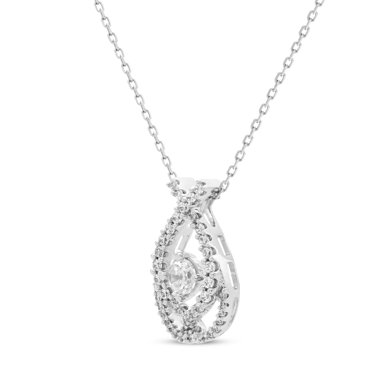 Love Entwined Diamond Necklace 1/3 ct tw White Gold Plated 18"