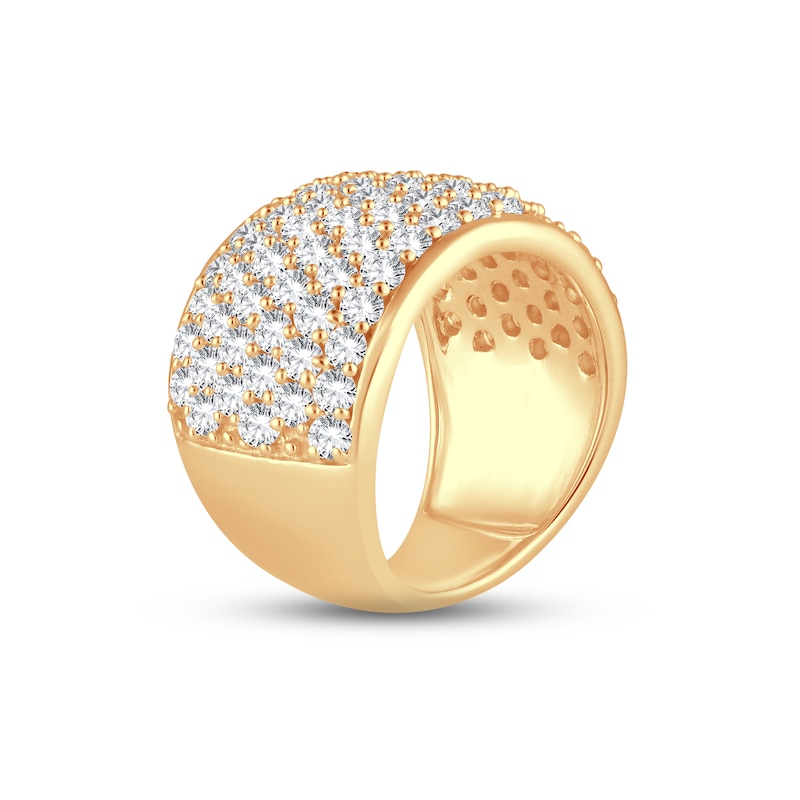 Diamond Anniversary Ring 3 ct tw Round-cut Yellow Gold Plated