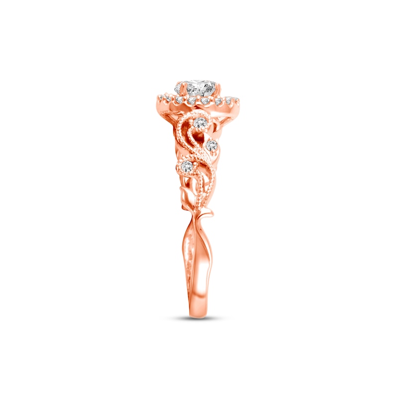 Diamond Engagement Ring 5/8 ct tw Round-cut Rose Gold Plated