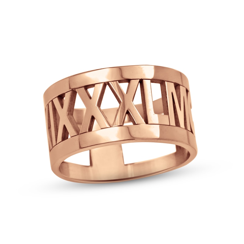 Roman Numeral Ring Rose Gold Plated