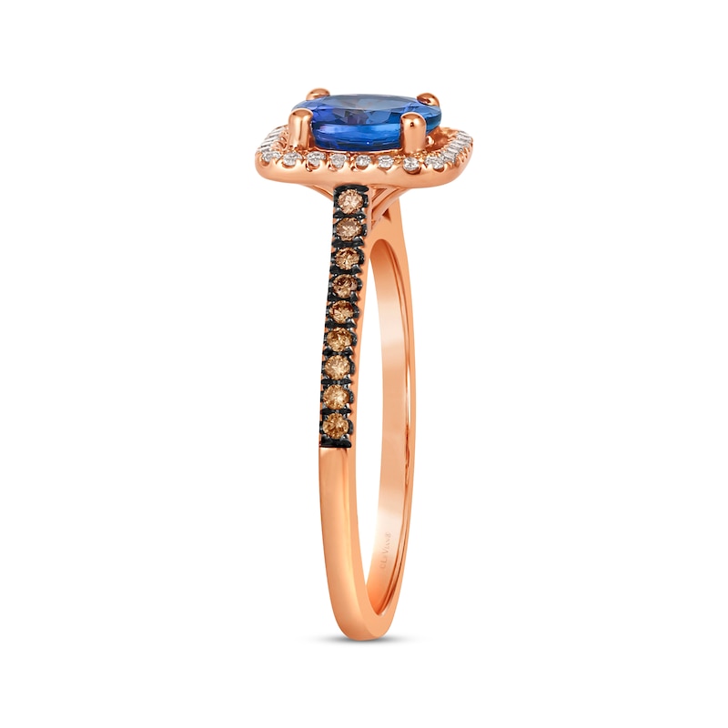 Le Vian Tanzanite Ring 1/4 ct tw Diamonds Strawberry Gold Plated