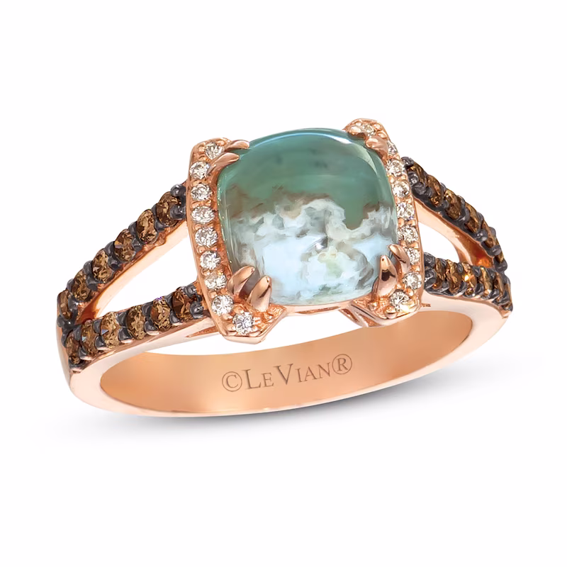 Le Vian Aquaprase Ring 1/2 ct tw Diamonds Strawberry Gold Plated