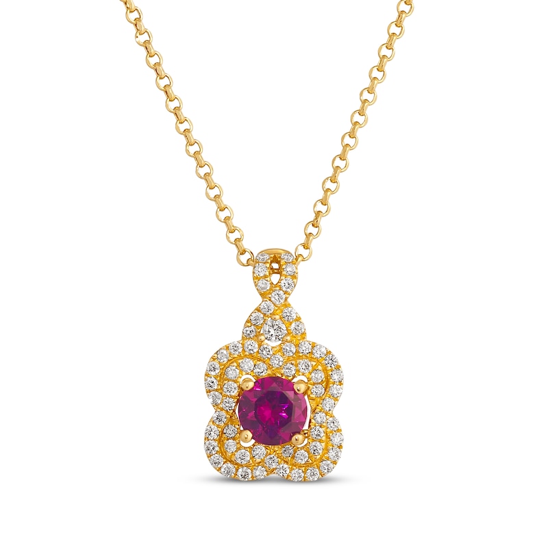 Le Vian Couture Pink Tourmaline Necklace 1/2 ct tw Diamonds Honey Gold Plated 18”