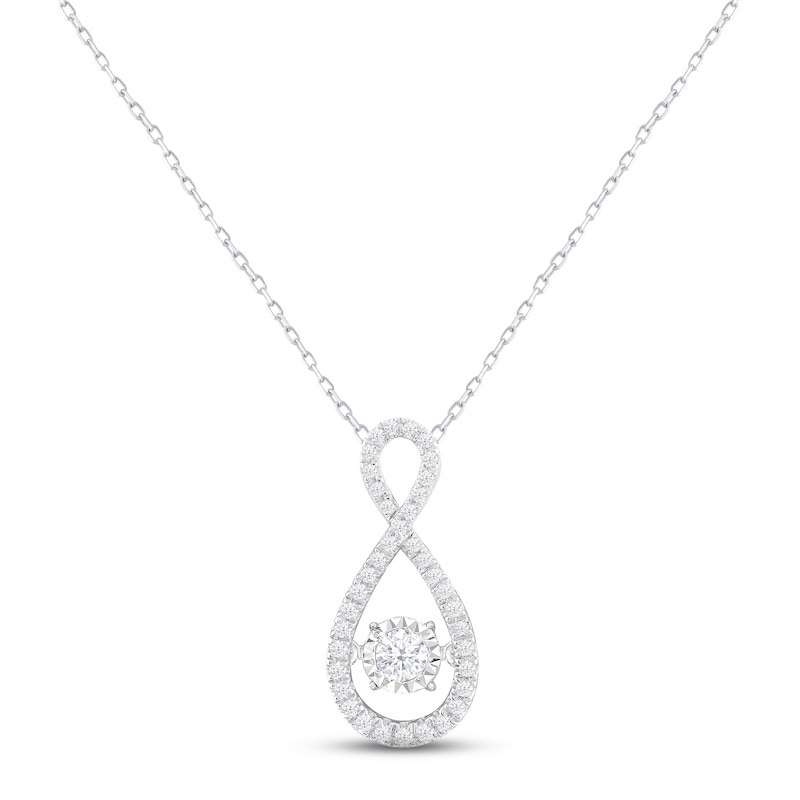 Unstoppable Love Diamond Infinity Necklace 1/2 ct tw White Gold Plated 18"