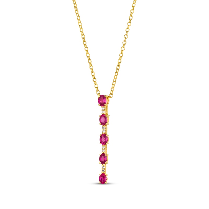 Le Vian Ruby Drop Necklace 1/20 ct tw Diamonds Honey Gold Plated 19"