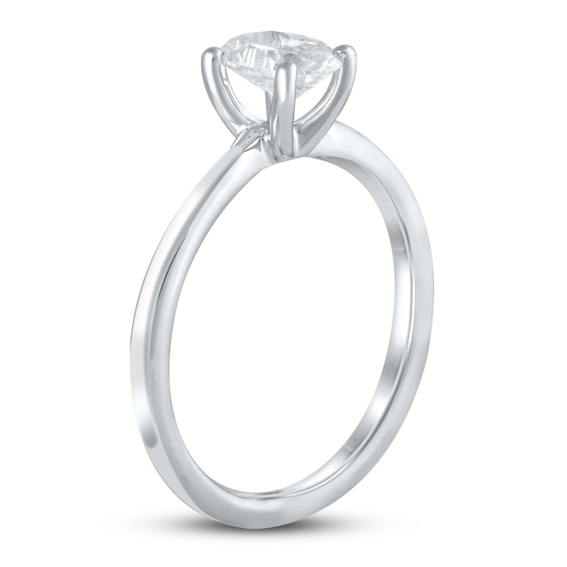 Lab-Created Diamonds by Oval-Cut Solitaire Engagement Ring 1 ct tw White Gold Plated