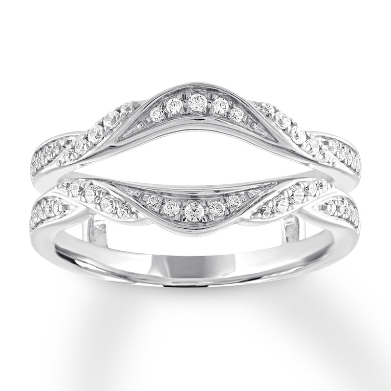 Diamond Enhancer Ring 1/4 ct tw Round-cut White Gold Plated