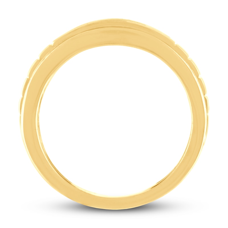 Men's Diamond Wedding Band 3/4 ct tw Yellow Gold Plated