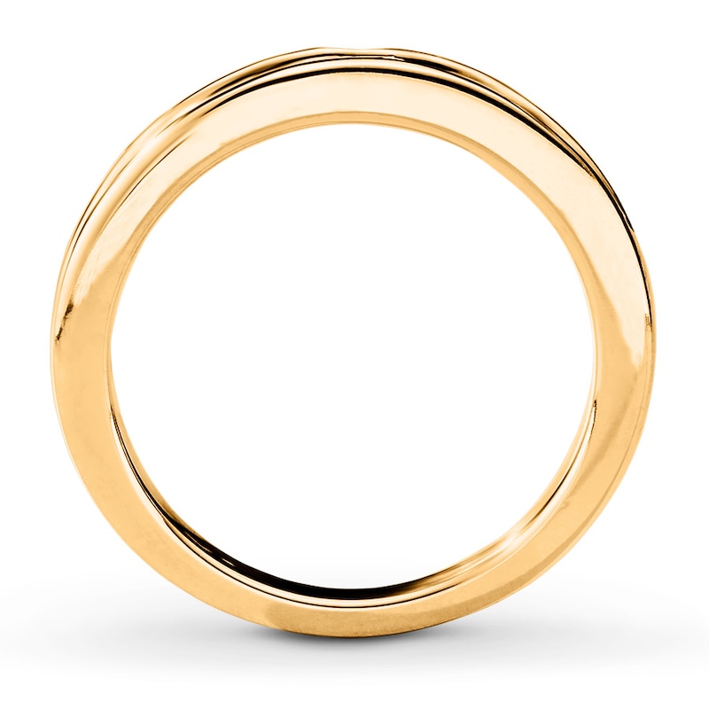 Diamond Wedding Band 1/4 ct tw Princess-cut Yellow Gold Plated