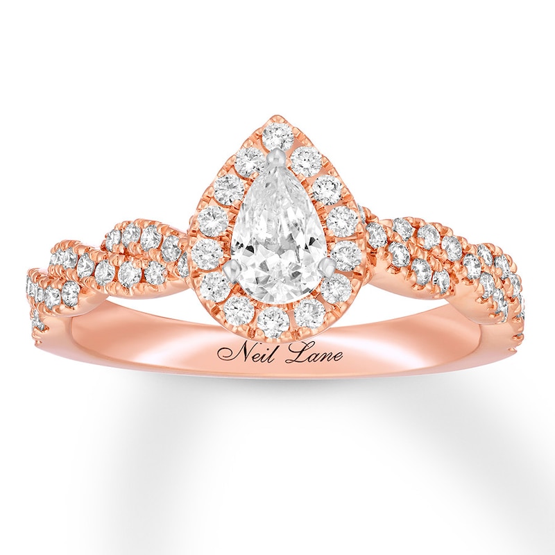 Neil Lane Engagement Ring 3/4 ct tw Diamonds Rose Gold Plated