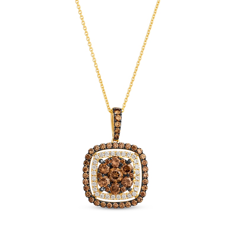 Le Vian Chocolate Diamonds Necklace 1-1/3 ct tw Honey Gold Plated 20”