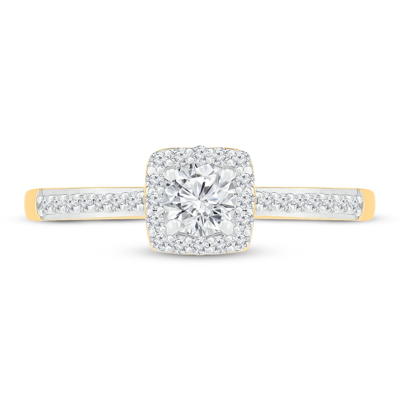 Round-cut Diamond Engagement Ring 3/8 ct tw Yellow Gold Plated
