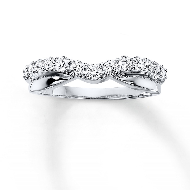 Diamond Contour Band 1/2 ct tw Round-cut White Gold Plated