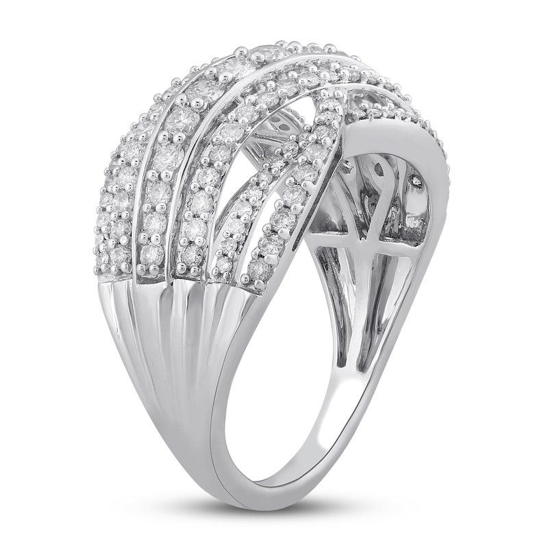 Diamond Ring 1 ct tw Round-cut White Gold Plated