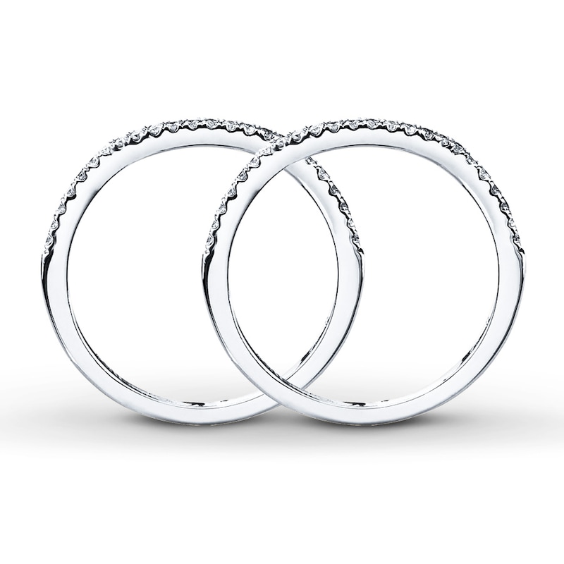 Diamond Wedding Bands 1/4 ct tw Round-cut White Gold Plated
