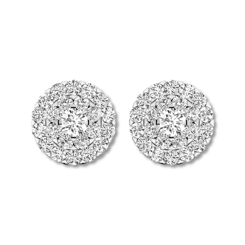 Diamond Earrings 1 ct tw Round-cut White Gold Plated