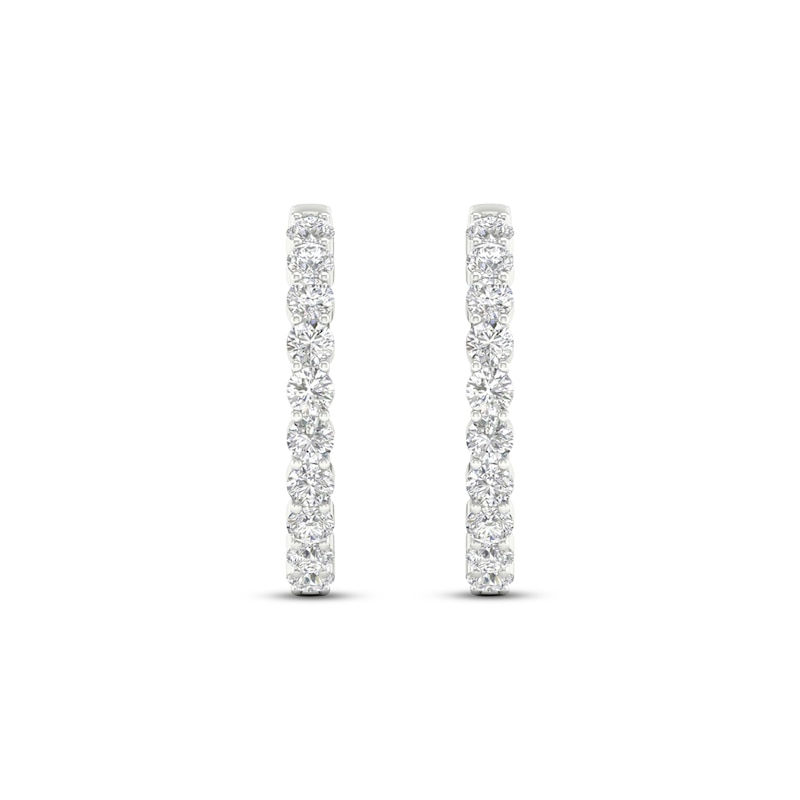 Lab-Created Diamonds by Hoop Earrings 2 ct tw White Gold Plated