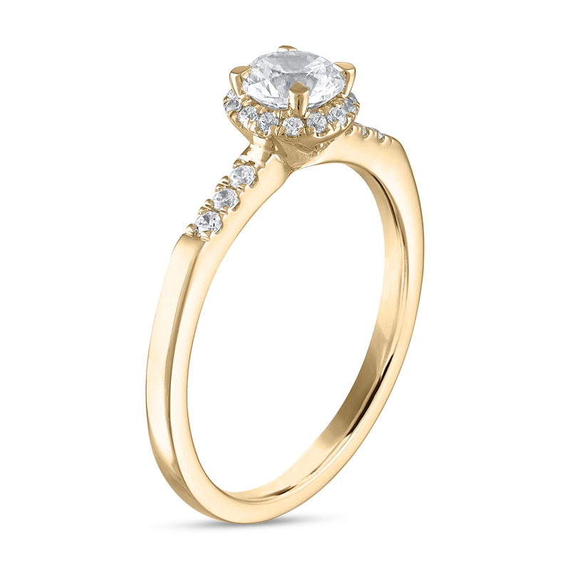 Diamond Engagement Ring 5/8 ct tw Round-cut Yellow Gold Plated