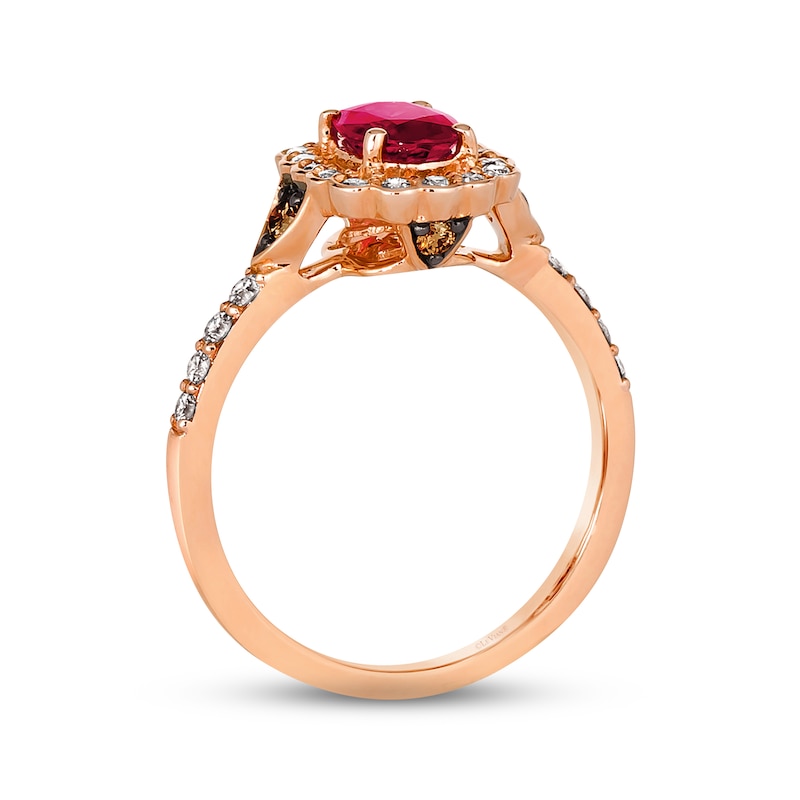 Le Vian Ruby Ring 1/2 ct tw Diamonds Strawberry Gold Plated
