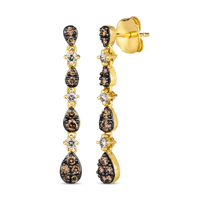 Le Vian Venetian Mosaic Diamond Dangle Earrings 1/2 ct tw Honey Gold Plated