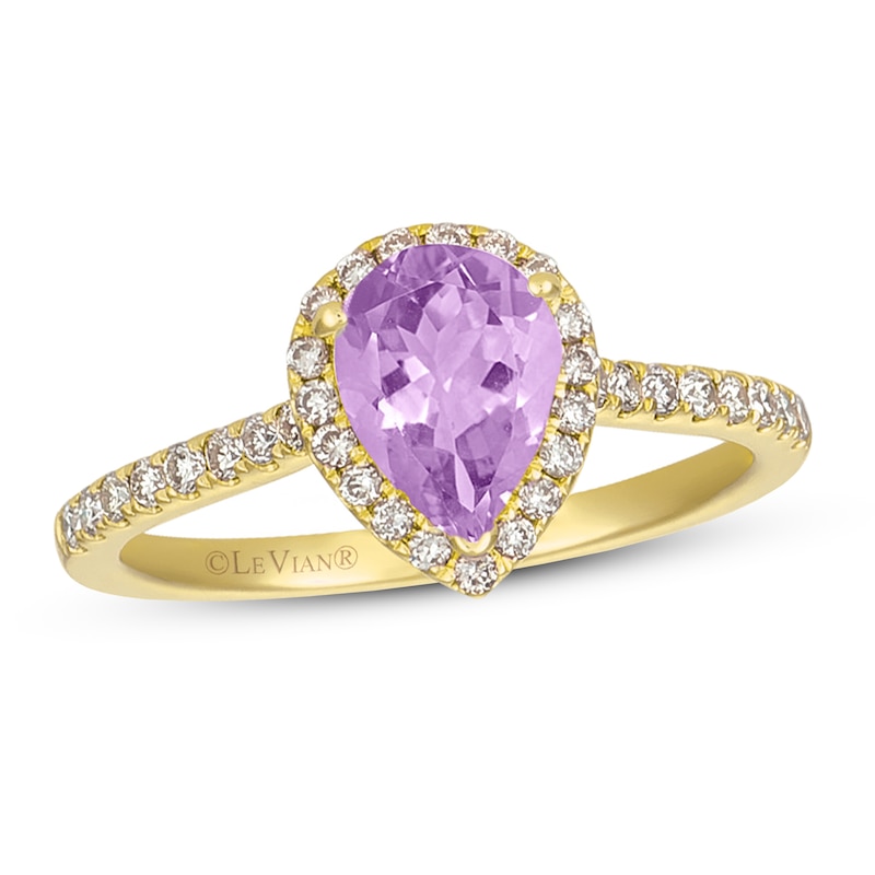 Le Vian Amethyst & Diamond Ring 1/3 ct tw Honey Gold Plated