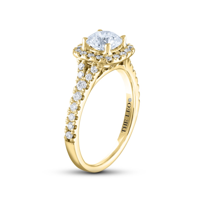 THE LEO Diamond Engagement Ring 1-1/3 ct tw Round-cut Yellow Gold Plated