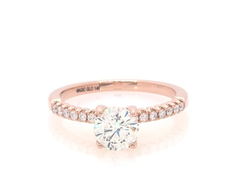 Diamond Engagement Ring 1 ct tw Round-cut Rose Gold Plated