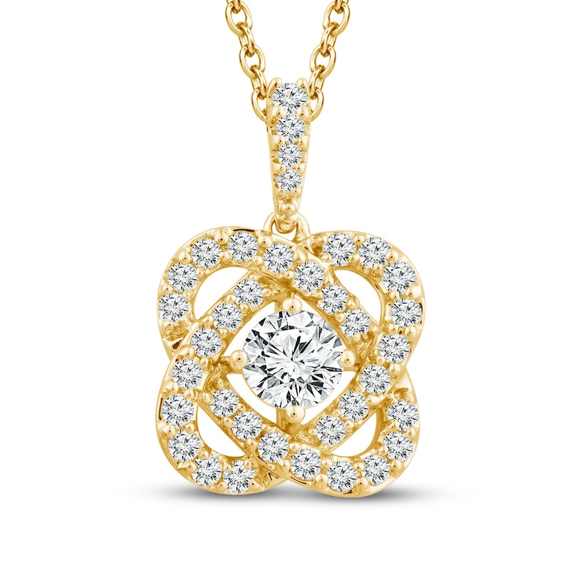 Center of Me Diamond Necklace 1-1/2 ct tw Yellow Gold Plated 18"