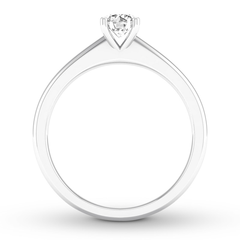 Diamond Solitaire Ring 1/2 Carat Round-cut White Gold Plated