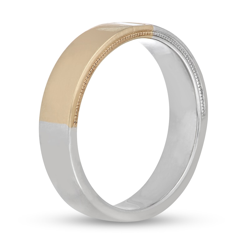 Neil Lane Men's Diamond Wedding Band 1/8 ct tw Baguette-Cut Two-Tone Gold Plated