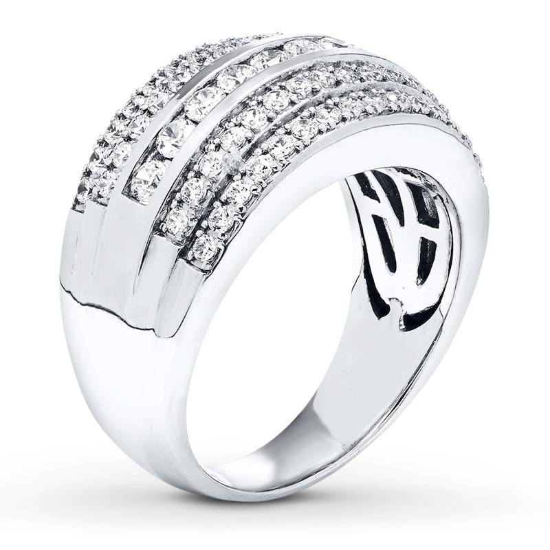 Diamond Anniversary Ring 1 ct tw Round-cut White Gold Plated