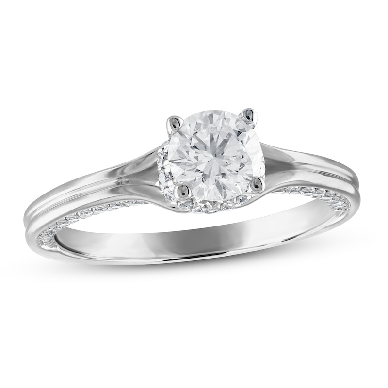 Diamond Solitaire Engagement Ring 1 ct tw Round-cut White Gold Plated