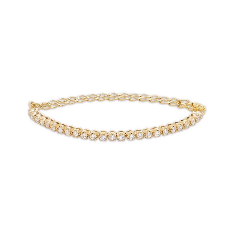 Diamond Adjustable Line Tennis Bracelet 1/2 ct tw Yellow Gold Plated 9"